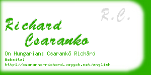 richard csaranko business card