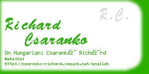 richard csaranko business card